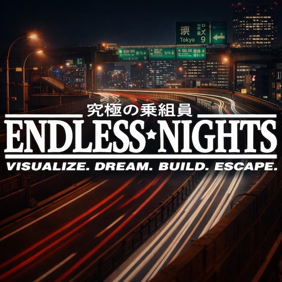 "Endless Nights" JDM car sticker for the windshield or rear window
