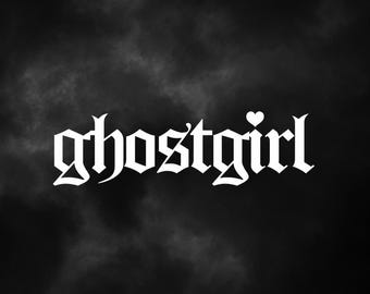 "ghostgirl" vinyl sticker for the car's rear or front window