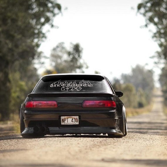 102 Ultimate Dices Flame" JDM car sticker for the windshield or rear window