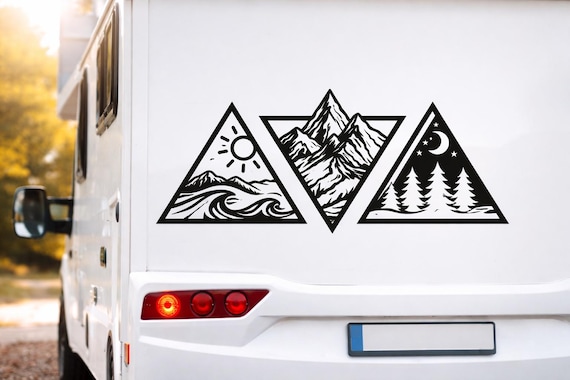 Stay Wild Vinyl Sticker – Mountain Landscape Decal for Camper, RV, Van & Car | Outdoor Camping Sticker