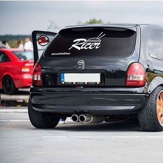 Ricer" sticker for the rear window or side window