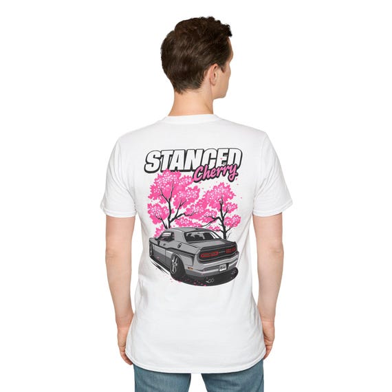 Stanced Cherry" T-Shirt - Unisex car enthusiast shirt, JDM style, streetwear, gift idea for car fans