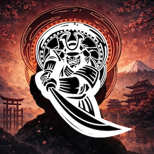 Adesivo per auto Samurai 2.0" JDM per il parabrezza o il lunotto posteriore