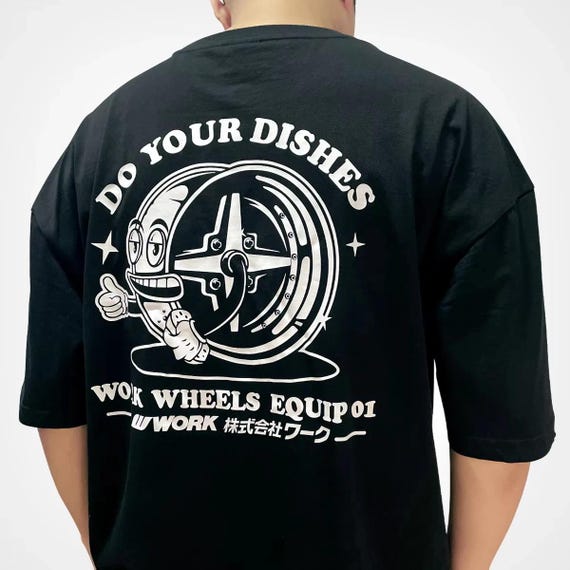 JDM Oversize T-Shirt "Do Your Dishes" – Cartoon Shirt | Tuning Scene Fun Streetwear for Car Fans | Unisex