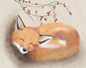 GRUßKARTE "Sleeping Fox“