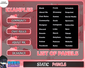 31x Pastel Valentine Panels for Twitch - Pink Heart Balloons Twitch Decorations