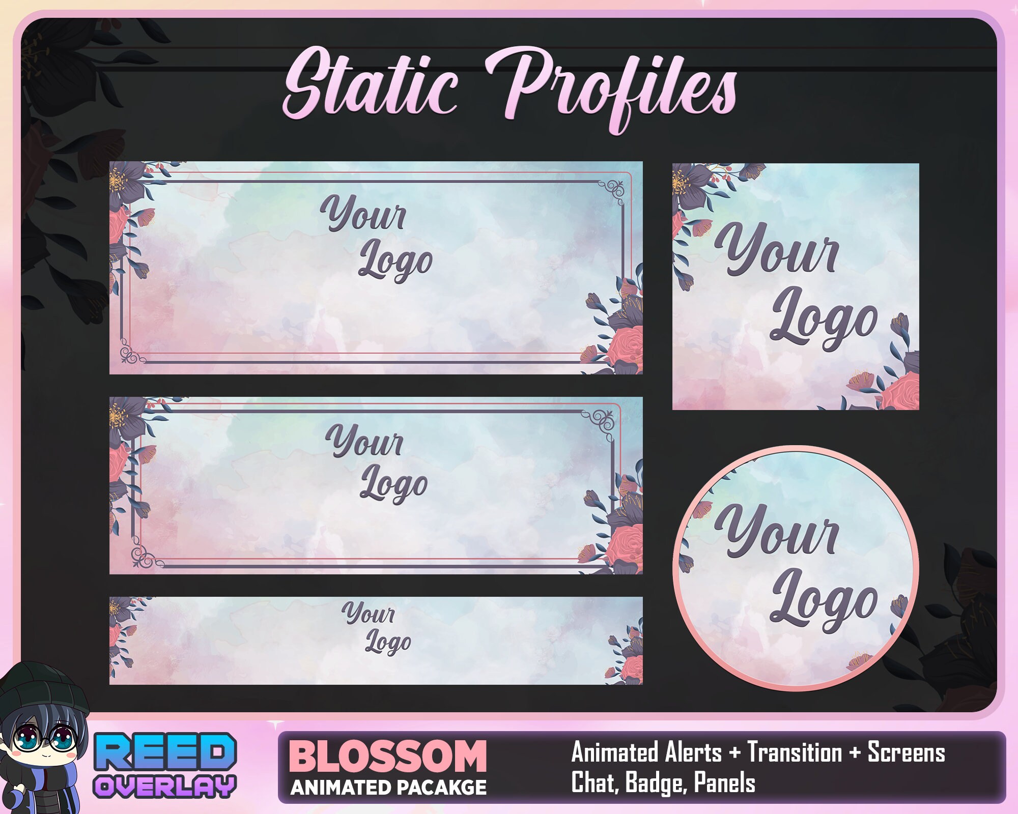 FULL ANIMATED Floral Blossom Streaming Package Twitch Etsy Canada