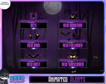 Halloween Animated Twitch Alerts: Haunted Stream Decoration (Digital Download)