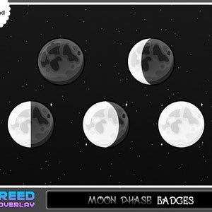 Insignias de sub fase lunar Twitch - Insignias de lealtad de Moon Stream estilo Tarot