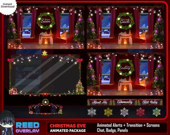 Animated Christmas Stream Package: Cozy Fireplace Overlay (Digital Download)