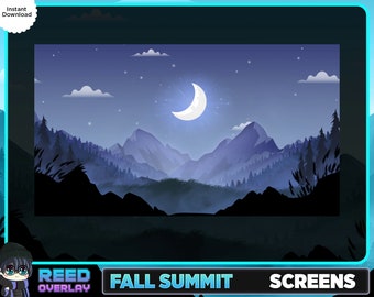 Lo-fi Mountain Night Stinger Transition - Animated Twitch Screen (Digital Download)