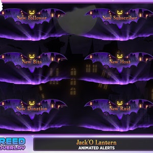 Spooky Bat Animated Stream Alert - Halloween Theme Animated Alert Twitch - 6 Alerts Pack - Scary - Bat Summon Underworld