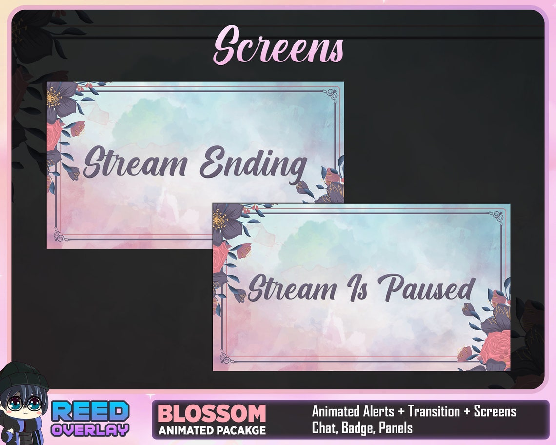 FULL ANIMATED Floral Blossom Streaming Package Twitch Etsy Canada