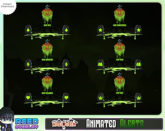 Spooky Animated Pumpkin Twitch Alerts: Halloween Theme (Digital Download)