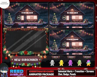 Christmas Cabin Lo-fi Animated Stream Package (Digital Download)