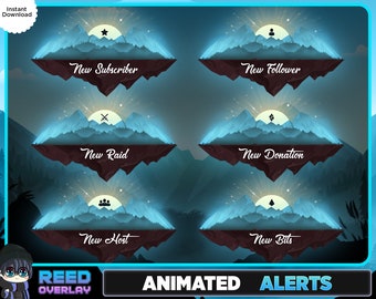 Lo-fi Mountain Animated Stream Alerts Pack (Digital Download)