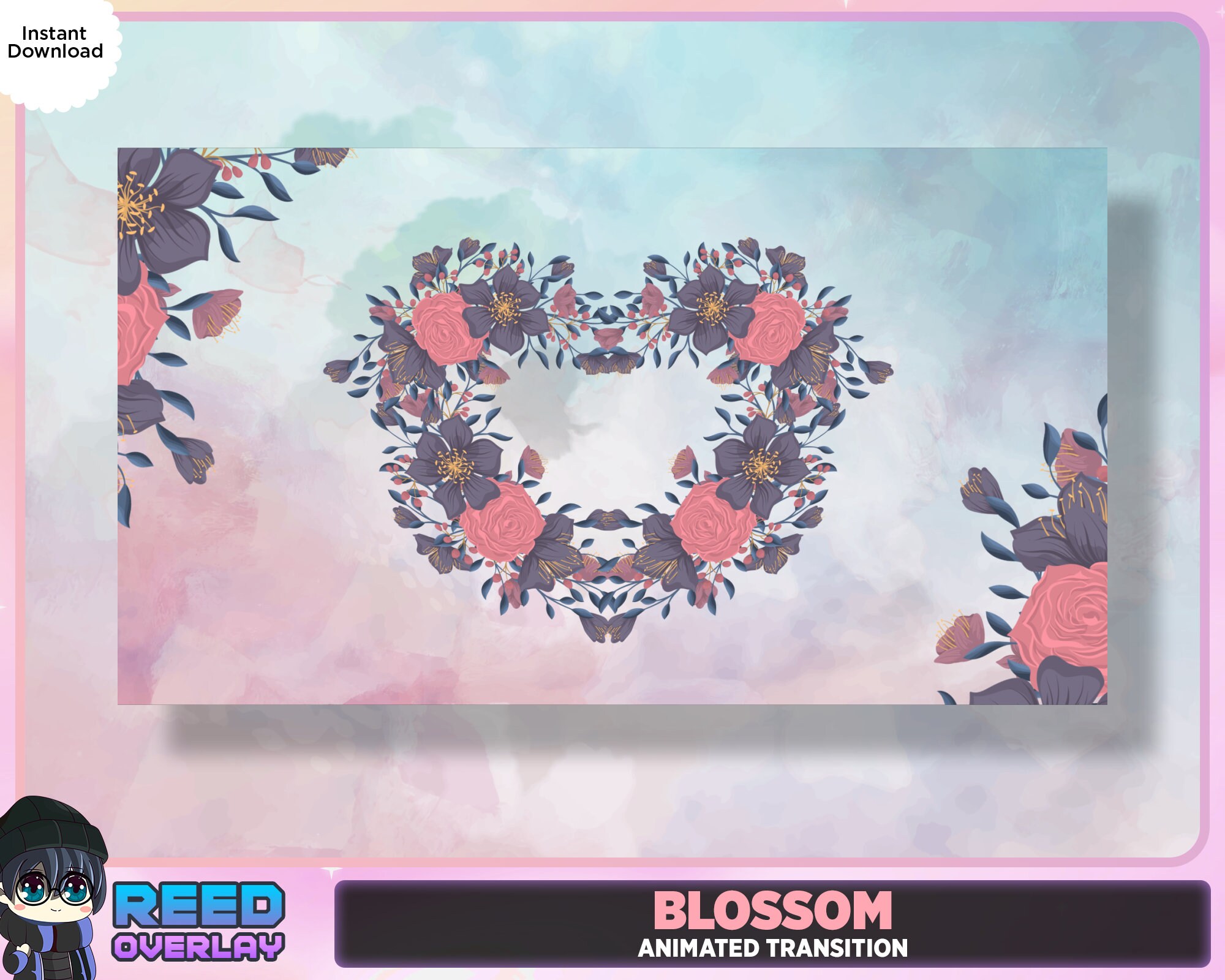 FULL ANIMATED Floral Blossom Streaming Package Twitch Etsy Canada