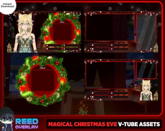 Aesthetic Lofi Animated Christmas V-TUBER Screen Overlay - Vtuber Just Chatting Scene Twitch -  Animated Aesthetic Stream Asset