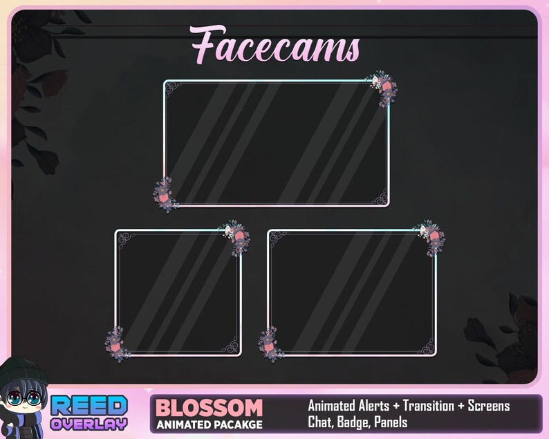 FULL ANIMATED Floral Blossom Streaming Package Twitch Etsy Canada