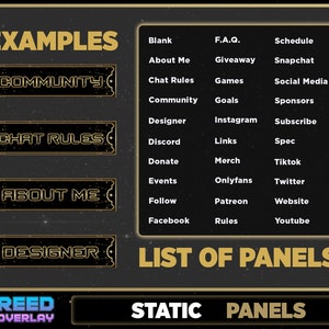 31x Christmas Panels For Twitch - Clean Royal Golden Design Astrology Tarot Style