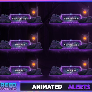 Mystic Forest Magic - 6x Animated Twitch Alerts - New Follower, Subscriber, Host, Raid, Cheer, Donation