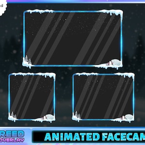 Winter Animated WebCam Overlay Pack Winter Vibes - Cute Snowfall Igloo Penguin Icicles - Cozy Twitch