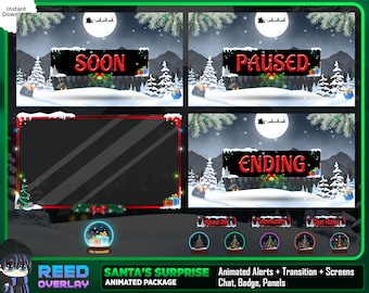 Christmas Animated Stream Package: Santa's Surprise (Digital Download)