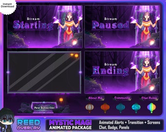 Mystic Magi Animated Stream Package: Dark Forest Theme (Digital Download)