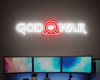 God Of War Neon Sign custom Size and Color Neon Lights Decor Game Room Wall, Decor Home Personalized Gifts From Fanyssineon