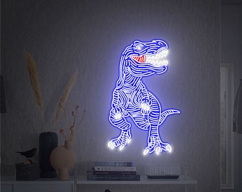 Tyrannosaurus Rex neon sign, T-REX Neon Decor,Dragón Neon Art Sign, Neon Sign Art, Neon Sign Japan, Neon Decorations, Neon Sign Bedroom