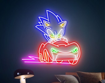 Sonic Drive Car Neon Sign custom Size and Color Neon Lights Decor Game Room Wall, Decor Home Personalized Gifts From Fanyssineon