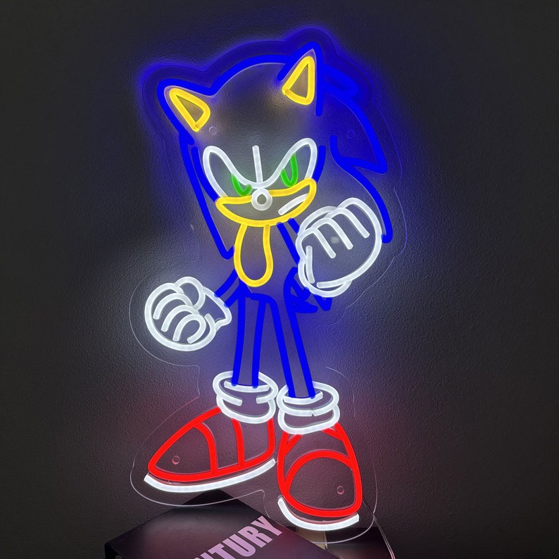 Sonic Neon Sign Custom Size and Color Neon Lights Decor Game - Etsy