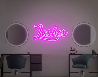 Lashes Neon Sign|Lash Room Wall Decor|Custom Neon Sign|Lash Salon Wall Art|Led Neon Light For Shop,Beauty Salon Led Signs,Room Home Decor