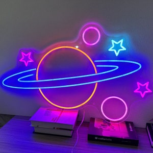 Planet Saturn Neon Signplanet Galaxy Neon Signsufo LED Neon - Etsy