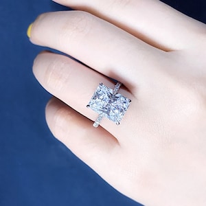 Radiant Cut Engagement Ring Diamond Wedding Ring 4ct - Etsy