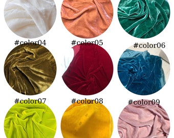 100% マルベリー シルク ベルベット生地（1ヤードあたり） - レッド