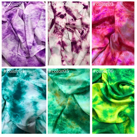 100% Pure Mulberry Silk fabric by the yard - Habotai silk fabric – Tie dye silk - Gift for women – Dress fabric yard - Silk apparel fabric