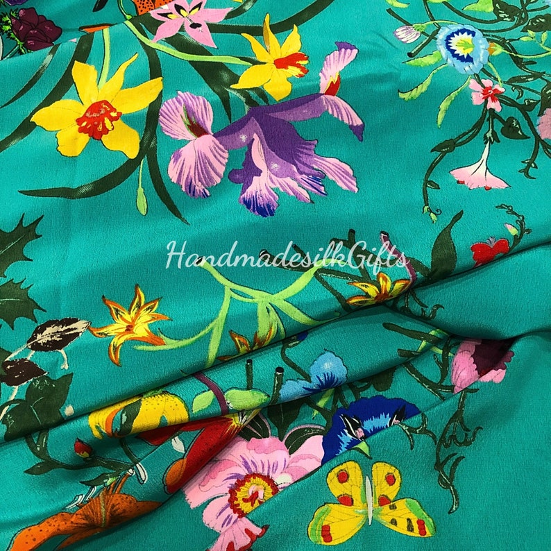 100 PURE MULBERRY SILK Fabric by the Yard Silk Crepe Etsy