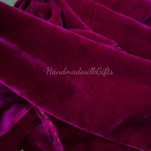 100% PURE MULBERRY SILK Velvet fabric by the yard – Luxury Silk Velvet for Dress, Skirt, High End Garment – Gift for women – Sewing clothes