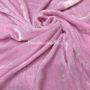 100% PURE MULBERRY SILK Velvet fabric by the yard – Pink Silk Velvet for Dress, Skirt, High End Garment – Gift for her – Sewing clothes