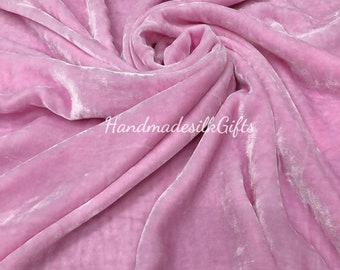 100% PURE MULBERRY SILK Velvet fabric by the yard – Pink Silk Velvet for Dress, Skirt, High End Garment – Gift for her – Sewing clothes
