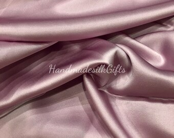 100% PURE MULBERRY SILK fabric by the yard - Pink satin fabric - Dress making - Gift for her - Silk for sewing - 19mm - Luxury silk satin