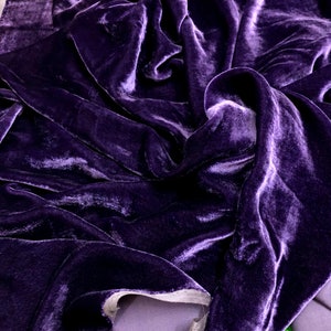 100% PURE MULBERRY SILK Velvet fabric by the yard – Purple Silk Velvet for Dress, Skirt, High End Garment – Gift for her – Silk for sewing