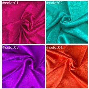 100% PURE MULBERRY SILK fabric by the yard – Silk Jacquard – Floral silk – Dress making – Gift for women - Silk for sewing - Sewing clothes