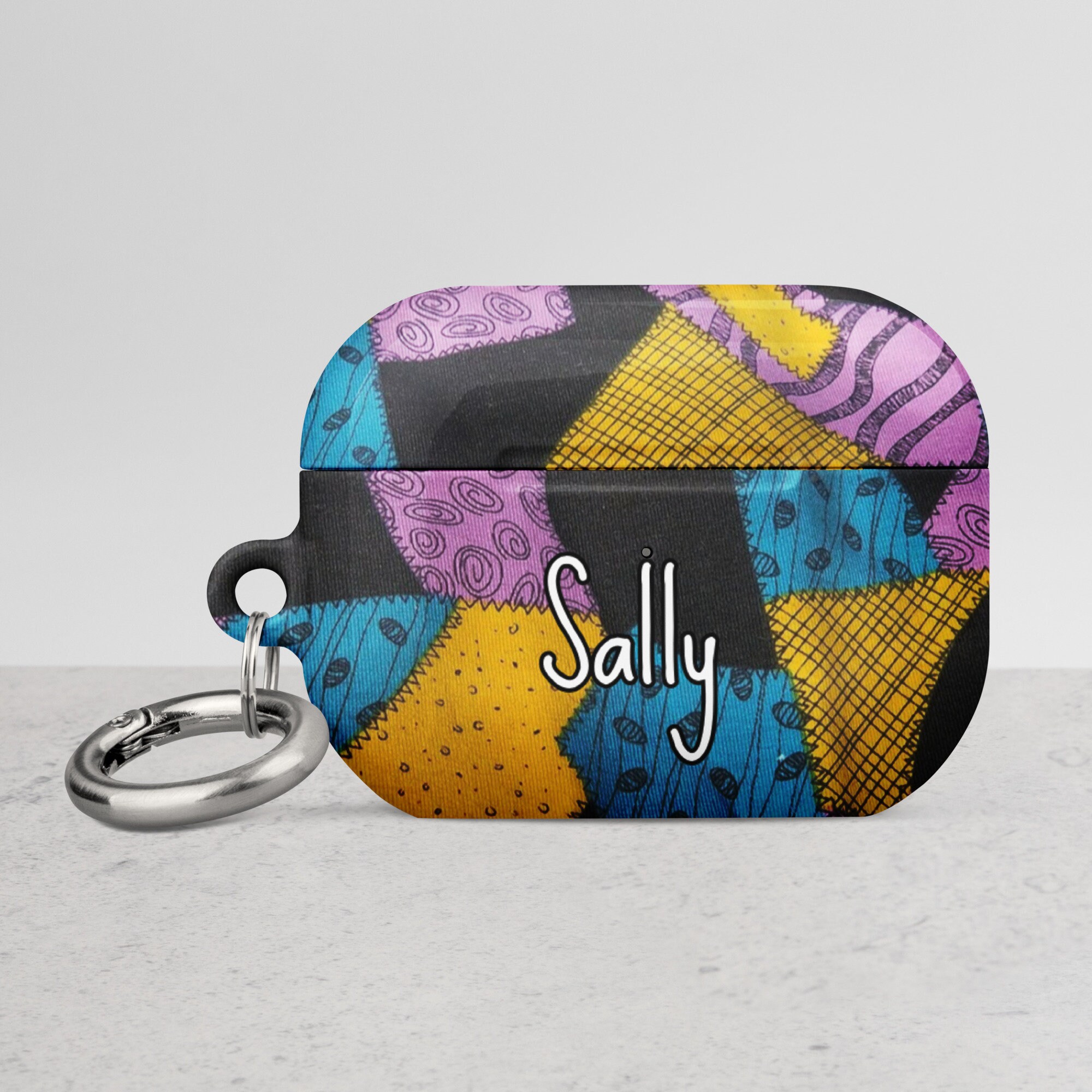Sally Dress Pattern Apple AirPod case Nightmare Before Christmas AirPod Protector Personalised Airpod Case Cute AirPod Case Tim Burton Case