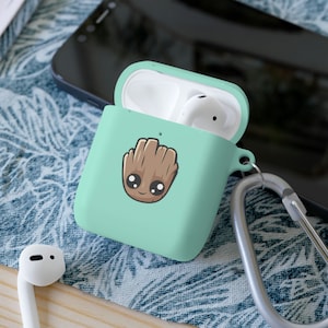 Guardians of the Galaxy I am Groot Inspired Cartoon Illustration Apple AirPod Case - Protective and Fun Tech Accessory - Baby Groot Dancing