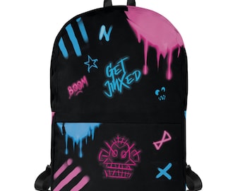 Arcane-Inspired Jinx Graffiti Backpack – Durable & Stylish for Fans and Gamers