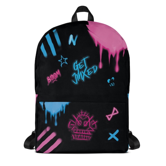 Jinx / Arcane Backpack Hot Topic. Arcane Graffiti Glow-In-The-Dark Slouch Mini Backpack | Hot  main image 3