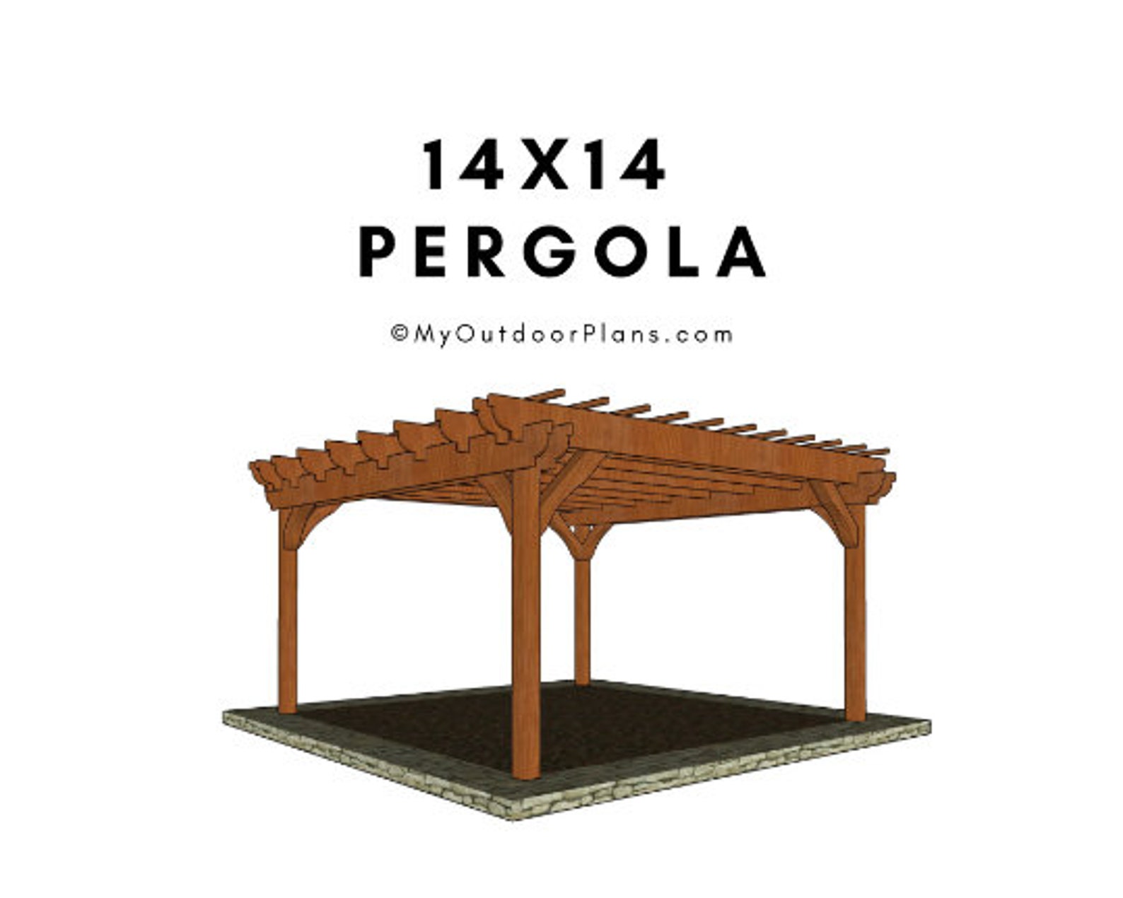 14x14 Pergola Plans PDF Download Etsy