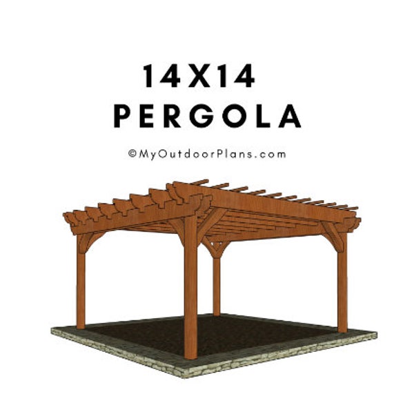 14x14 Pergola Plans - PDF Download